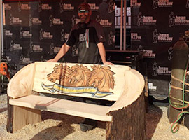 Wooden Horse Bench Chainsaw Carving