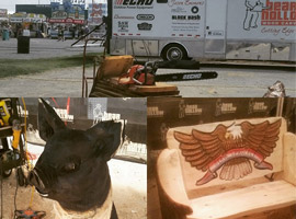 Eagle Chainsaw Carved Bench